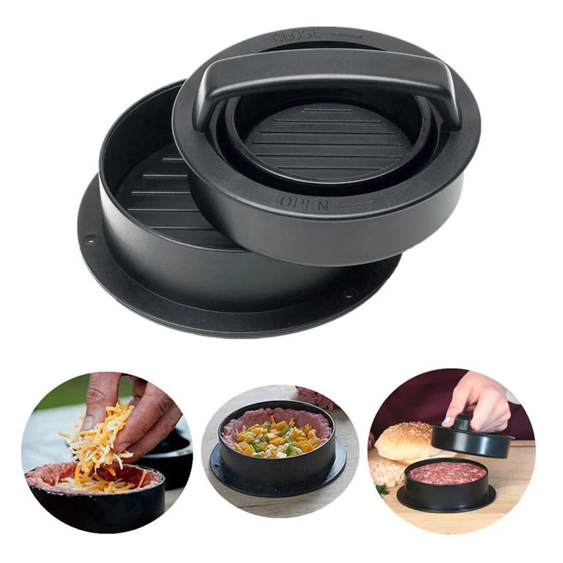 DIY Plastic Form Hamburger Moulds BBQ Maker Round Meat Stuffed Burger Press Mince Family Party Kitchen Tools
DIY Plastic Form Hamburger Moulds BBQ Maker Round Meat Stuffed Burger Press Mince Family Party Kitchen Tools