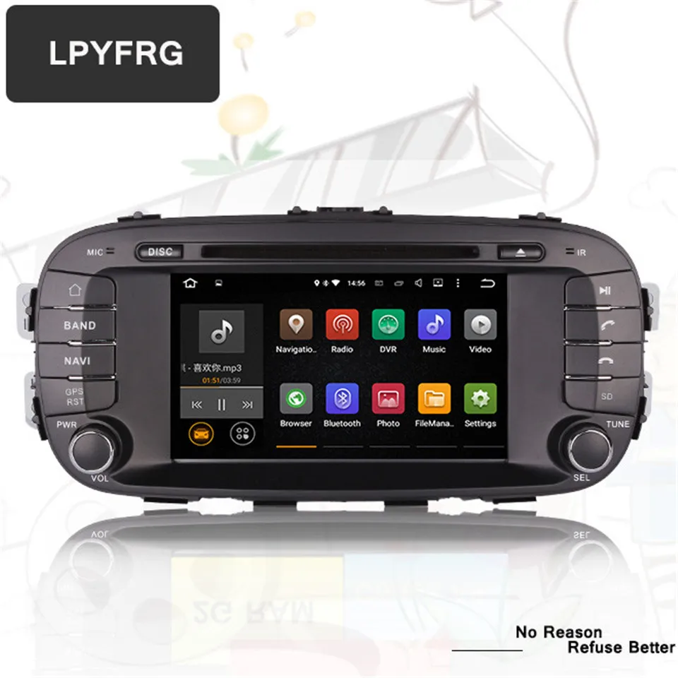 Автомобильный DVD плеер 1024*600 HD android 10 для KIA Soul 2015 2016 2014 2017 GPS навигация аудио радио Wi