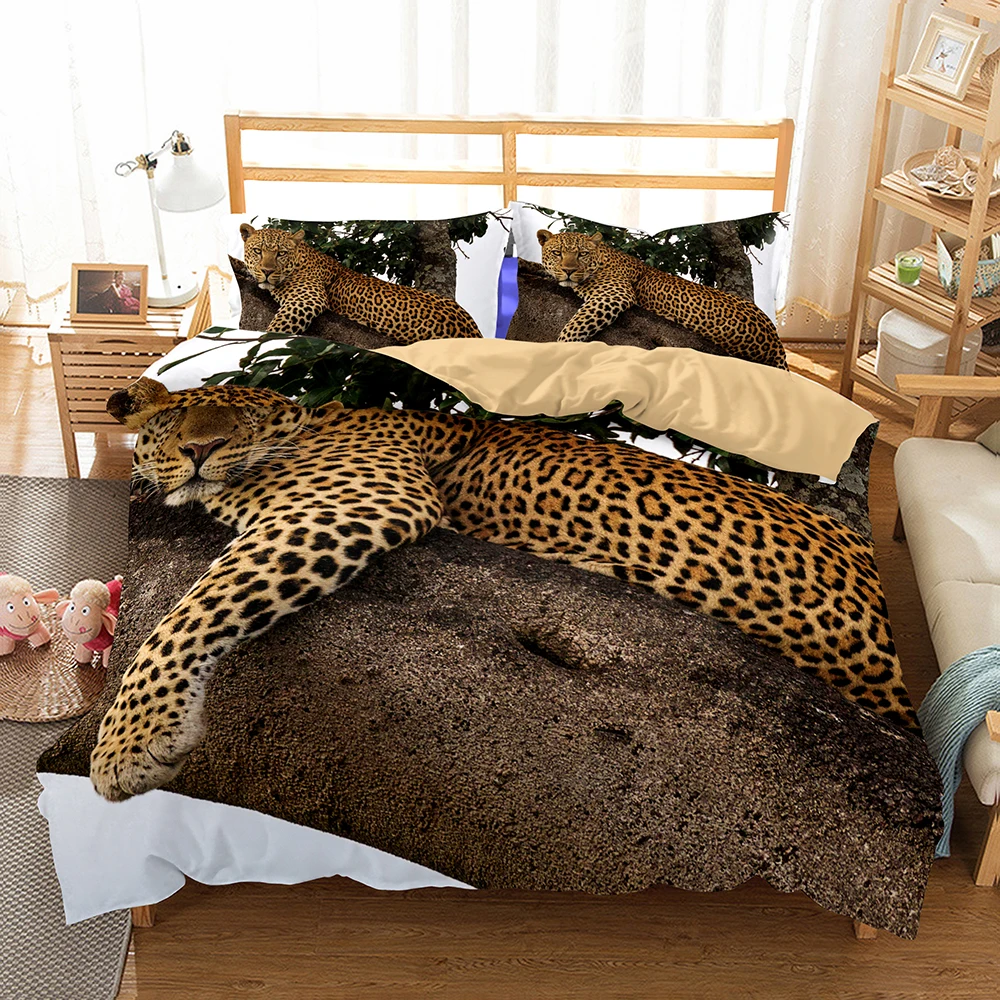 High Quality Luxury Animals Tiger Lion Bedding Set Western Style