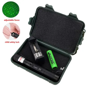 532 nm Green Laser Pointer Lasers Sight Powerful device Adjustable Focus Lazer with laser 303+Charger+18650 Battery+case
532 nm Green Laser Pointer Lasers Sight Powerful device Adjustable Focus Lazer with laser 303+Charger+18650 Battery+case