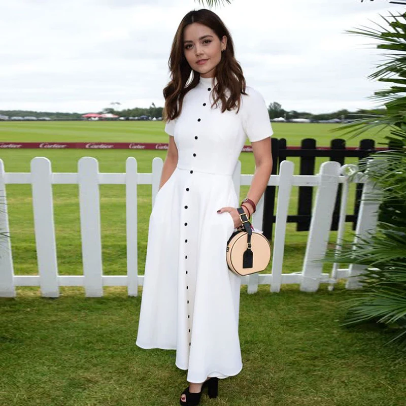 HIGH QUALITY Newest Fashion Runway 2019 Designer Dress Women's Short Sleeve Buttons Mid-calf Dress
HIGH QUALITY Newest Fashion Runway 2019 Designer Dress Women's Short Sleeve Buttons Mid-calf Dress