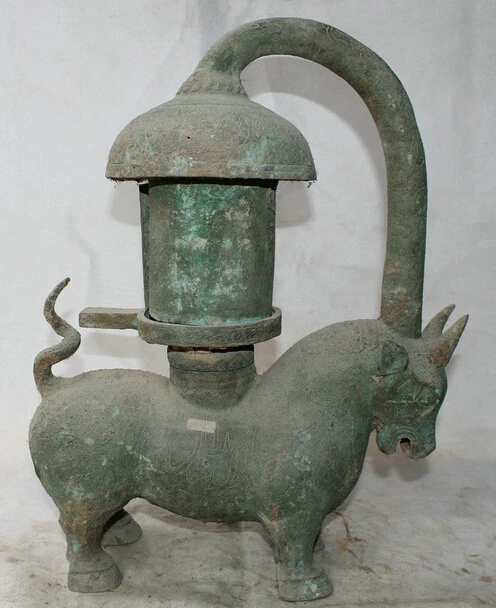 wholesale factory 26" Old China Dynasty Bronze Zodiac Year Bull Oxen oil lamp lantern burner Zun
wholesale factory 26" Old China Dynasty Bronze Zodiac Year Bull Oxen oil lamp lantern burner Zun