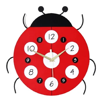 Cartoon fashion living room wall clock Creative wooden home clock Children's room decorated ladybug shape quartz clock
Cartoon fashion living room wall clock Creative wooden home clock Children's room decorated ladybug shape quartz clock