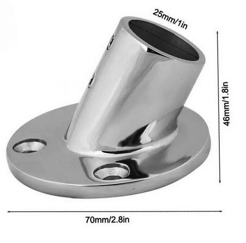 1PC Stainless Steel Boat Hand Rail Fitting 60 Degree 7//8/" Rectangular Base HOT