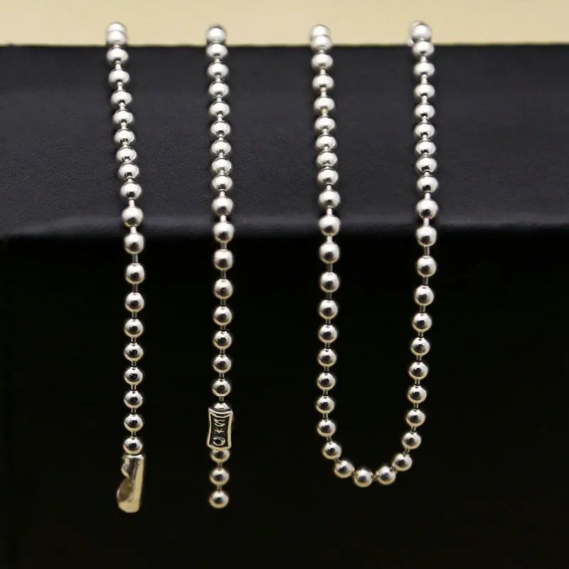 3MM Width 100% Real 925 Sterling Silver Fashion Bead Necklace Match With Pendant Fine Jewelry 45/50/55/60/65/70/75/80cm
3MM Width 100% Real 925 Sterling Silver Fashion Bead Necklace Match With Pendant Fine Jewelry 45/50/55/60/65/70/75/80cm