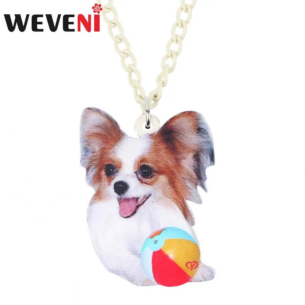 WEVENI Acrylic Clever Papillon Dog Pendant Necklace Chain Choker Fashion Pet Jewelry For Women Girls Lovers Charms Lots Gifts
WEVENI Acrylic Clever Papillon Dog Pendant Necklace Chain Choker Fashion Pet Jewelry For Women Girls Lovers Charms Lots Gifts