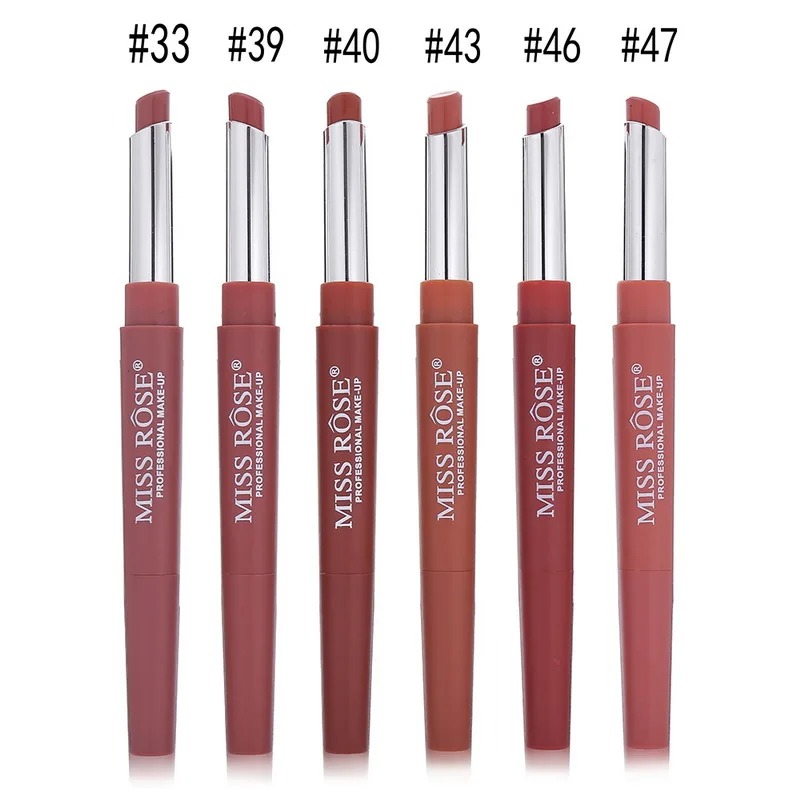 Miss Rose New Arrival Double-end Lipstick Matte Lips Beauty Cosmetic Moisturizing Waterproof Lipsticks Makeup Lip Stick 6 Colors
Miss Rose New Arrival Double-end Lipstick Matte Lips Beauty Cosmetic Moisturizing Waterproof Lipsticks Makeup Lip Stick 6 Colors