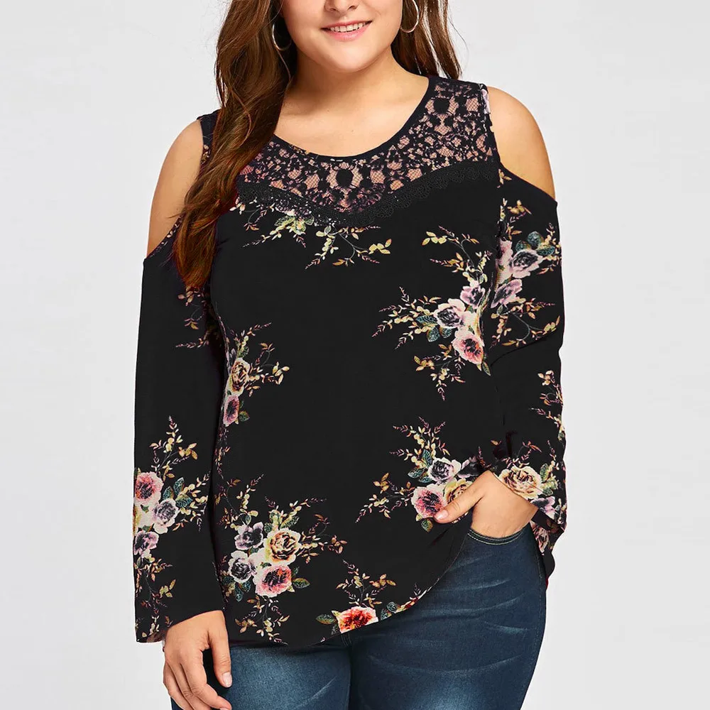 Feitong Fashion Womens Chiffon Blouse Plus Size Ladies Causal Lace Cold Shoulder Floral Printed Tops blusas mujer de moda 2019
Feitong Fashion Womens Chiffon Blouse Plus Size Ladies Causal Lace Cold Shoulder Floral Printed Tops blusas mujer de moda 2019