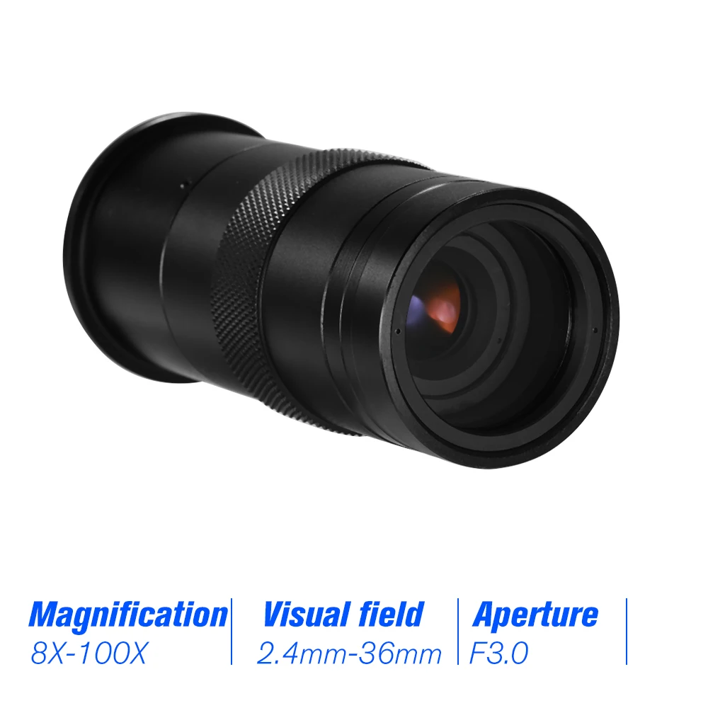 Adjustable Eyepiece Magnifier Industrial Lens for LAB PCB F3.0 CCD Industry Microscope Camera 8X-100X Microscope Lens
Adjustable Eyepiece Magnifier Industrial Lens for LAB PCB F3.0 CCD Industry Microscope Camera 8X-100X Microscope Lens