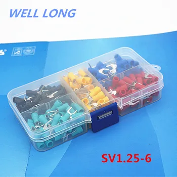 SV1.25-6 Furcate Fork Spade 22~16AWG Wire Crimp pressed terminals Cable Wire Connector Kit.
SV1.25-6 Furcate Fork Spade 22~16AWG Wire Crimp pressed terminals Cable Wire Connector Kit.