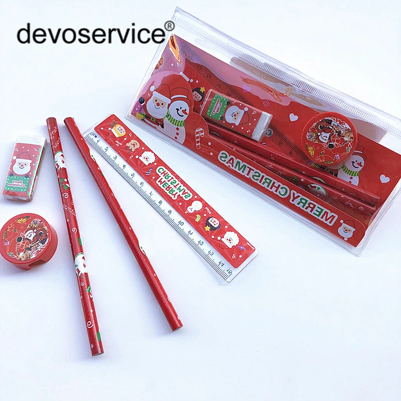 Cute Christmas Stationery Set Pencil Ruler Earser Sharpener Pencil Case 6 In 1 Stationery Set For School Girl And Boy Gift Prizs
Cute Christmas Stationery Set Pencil Ruler Earser Sharpener Pencil Case 6 In 1 Stationery Set For School Girl And Boy Gift Prizs