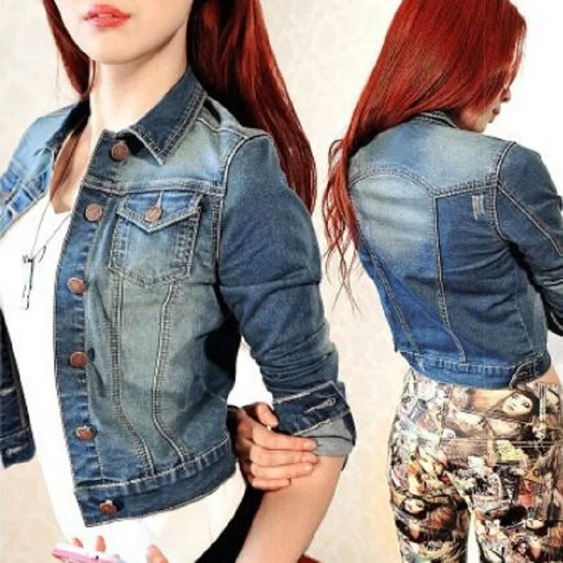 spring/autumn women's jacket denim fabric coats women's outerwear cowboy short jacket women's coat vintage washed jacket slim
spring/autumn women's jacket denim fabric coats women's outerwear cowboy short jacket women's coat vintage washed jacket slim