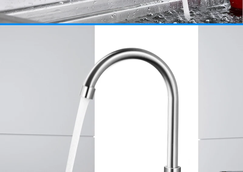 hm Stainless Steel Kitchen Sink Faucet 360 Degree Rotation Single Handle Mixer Tap Brushed Finish Kitchen Faucets Cold Taps (7)