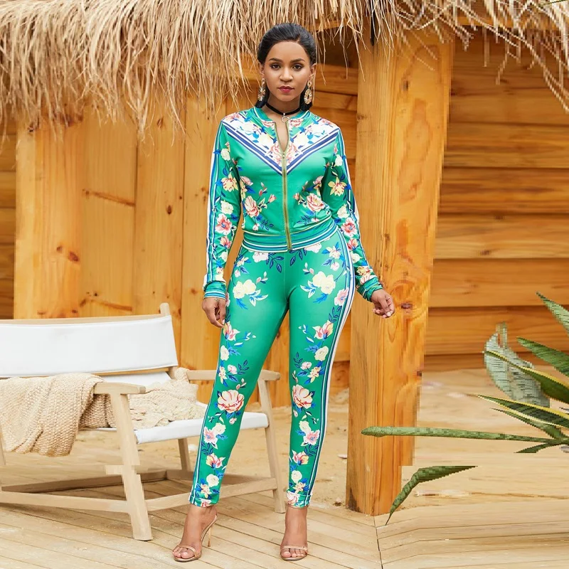 Green Sexy Floral Print Pant Sets Suit 2019 New Spring Fashion Elegant Casual 2 Piece Set Women Party Slim Tight Pants Suits
Green Sexy Floral Print Pant Sets Suit 2019 New Spring Fashion Elegant Casual 2 Piece Set Women Party Slim Tight Pants Suits
