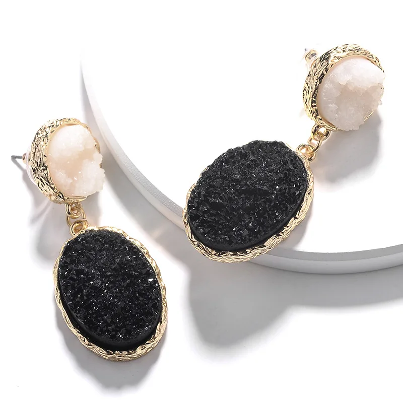 ZWPON 2020 Fall New Arrival Oval Resin Druzy Dangle Earrings for Women Geometric Round Faux Quartz Earrings Jewelry Wholesale
ZWPON 2020 Fall New Arrival Oval Resin Druzy Dangle Earrings for Women Geometric Round Faux Quartz Earrings Jewelry Wholesale