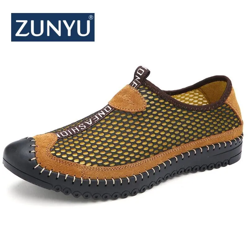 Фото ZUNYU 2018 New Men's Casual shoes Summer loafers Air mesh Breathable High Quality Soles Soft Comfortable Brand Male Shoes 38-45 | Обувь