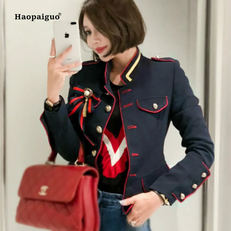 Fashion Plus Size Autumn Winter Women Coats 2018 Blue White Full Sleeve Stand Vintage Navy Uniform Coat Ladies Outwear Coats
Fashion Plus Size Autumn Winter Women Coats 2018 Blue White Full Sleeve Stand Vintage Navy Uniform Coat Ladies Outwear Coats