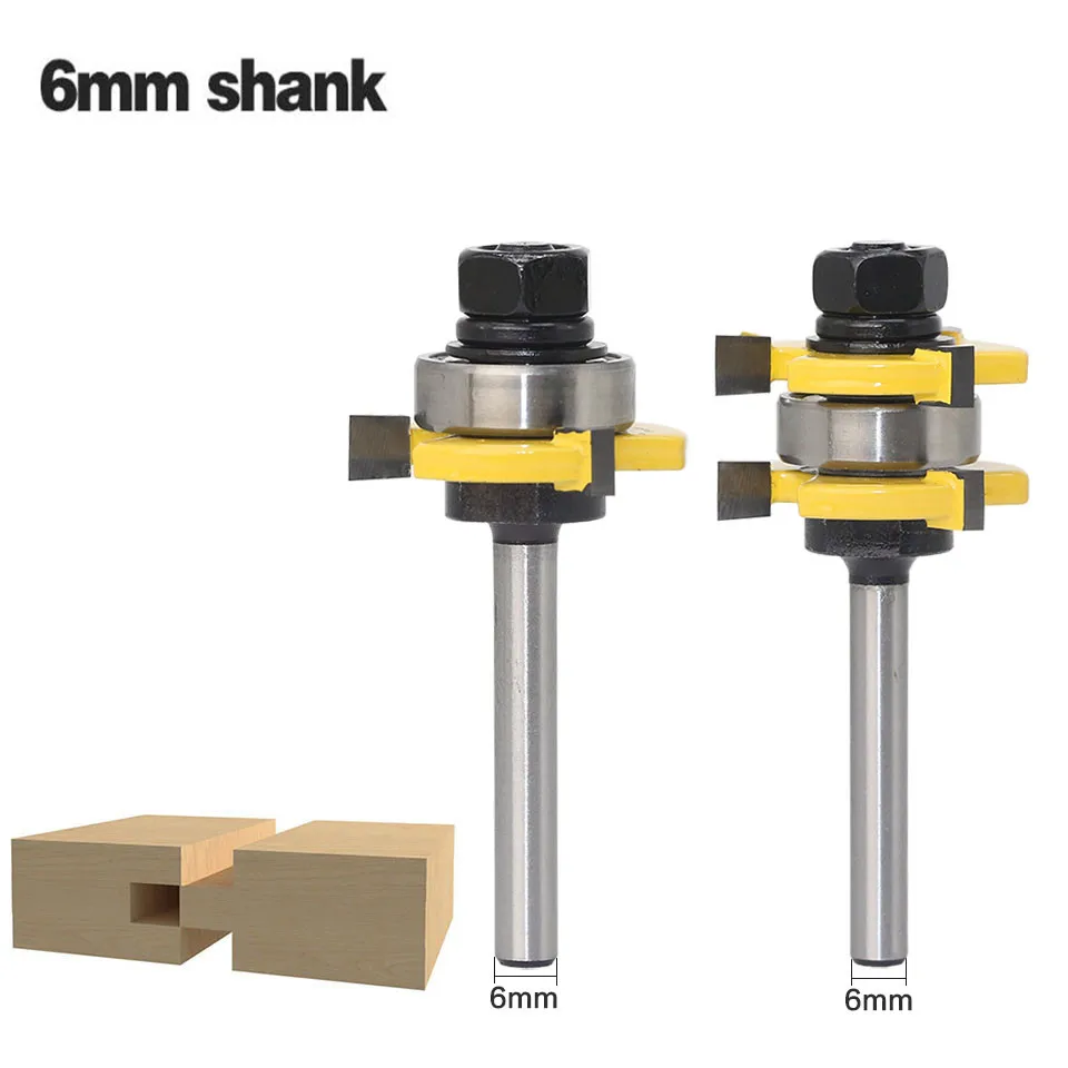 2pcs/set 6mm Shank 3/4" Stock Groove & Tongue Joint Assembly Router Bit Sets Tungsten Carbide Wood Cutters Tools Quality
2pcs/set 6mm Shank 3/4" Stock Groove & Tongue Joint Assembly Router Bit Sets Tungsten Carbide Wood Cutters Tools Quality