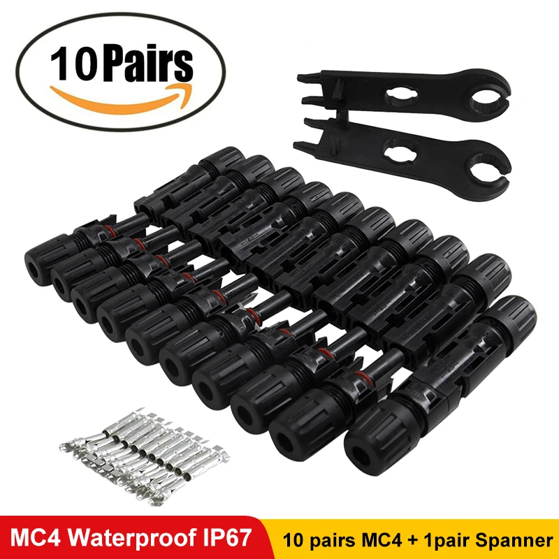 10 Pairs Male and Female MC4 Solar Panel Connector Used for Solar Cable Suitable Cable Cross Sections 2.5mm2~6.0mm2 MC4X-B1 IP67
10 Pairs Male and Female MC4 Solar Panel Connector Used for Solar Cable Suitable Cable Cross Sections 2.5mm2~6.0mm2 MC4X-B1 IP67