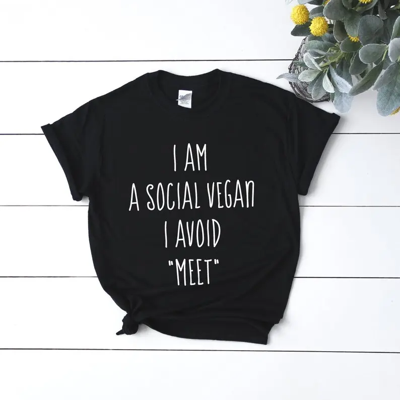 Skuggnas New Arrival Im a Social Vegan T-Shirt Socially Awkward Vegetarian t shirts Funny Vegan Tee Sarcastic Clothing
Skuggnas New Arrival Im a Social Vegan T-Shirt Socially Awkward Vegetarian t shirts Funny Vegan Tee Sarcastic Clothing