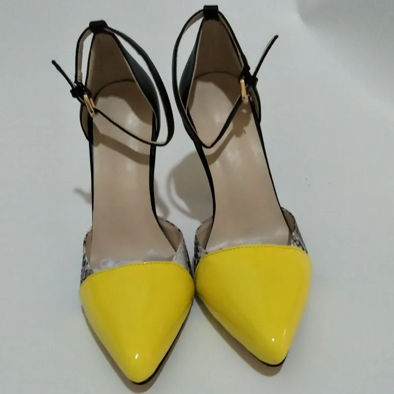 Women’s Shoes Color Combination of Leather, 11 Cm