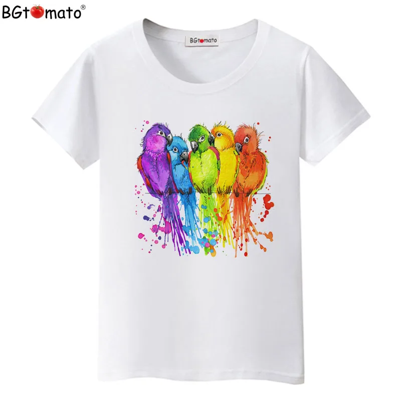 BGtomato T shirt colorful birds rainbow tshirt women Beautiful art work clothes Hot sale comfortable tee shirt femme
BGtomato T shirt colorful birds rainbow tshirt women Beautiful art work clothes Hot sale comfortable tee shirt femme