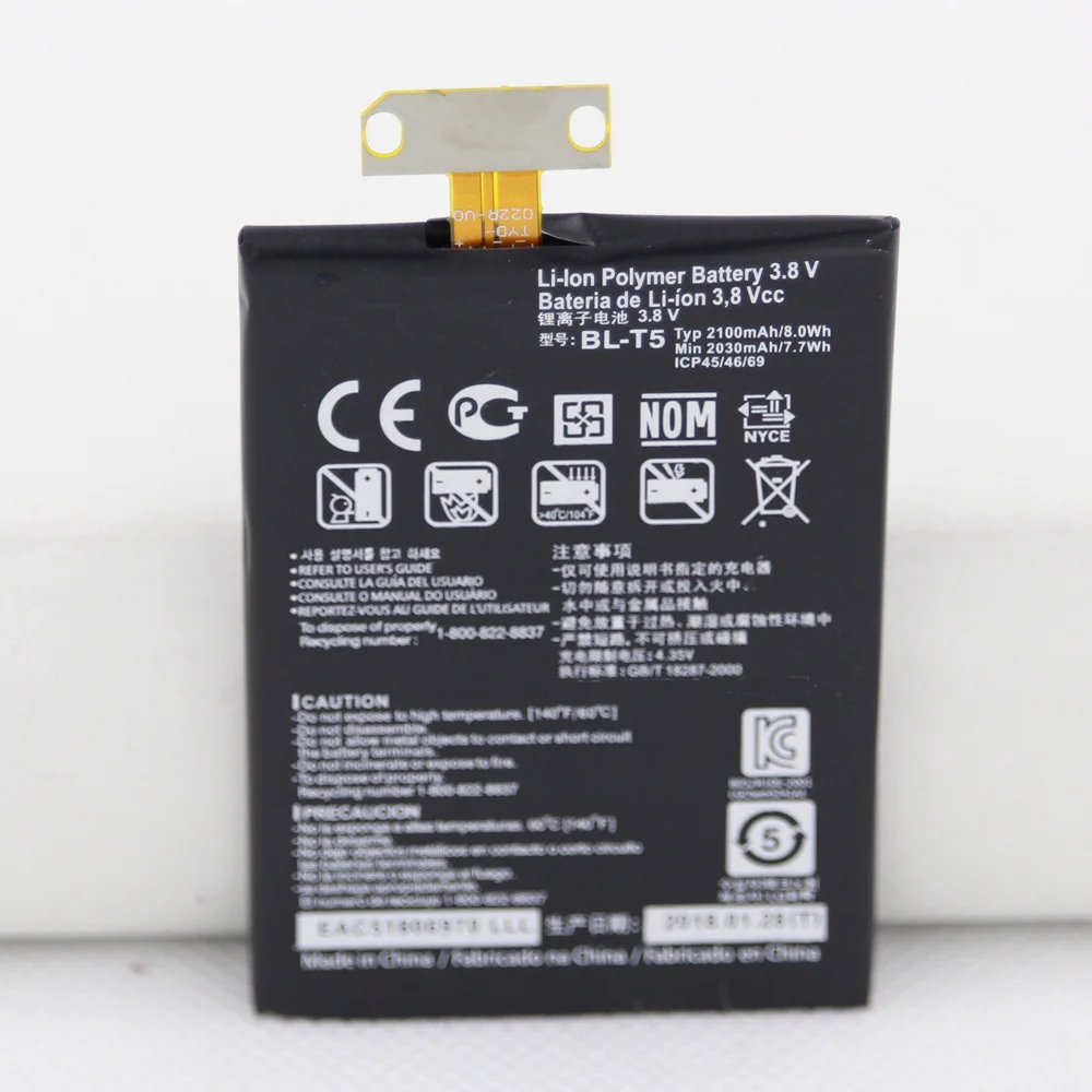 With Tools BL-T5 BLT5 3.8V 2100mAh Battery BL T5 For LG Optimus G E971 E973 E975 Google Nexus 4 E960 Phone Battery
With Tools BL-T5 BLT5 3.8V 2100mAh Battery BL T5 For LG Optimus G E971 E973 E975 Google Nexus 4 E960 Phone Battery