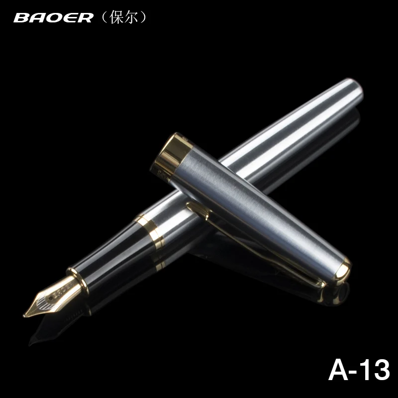

Luxury BAOER 388 Metal Iraurita Fountain Pen 1.0 mm Nib Ink Pens Writing Stationery Gifts for School Student Office