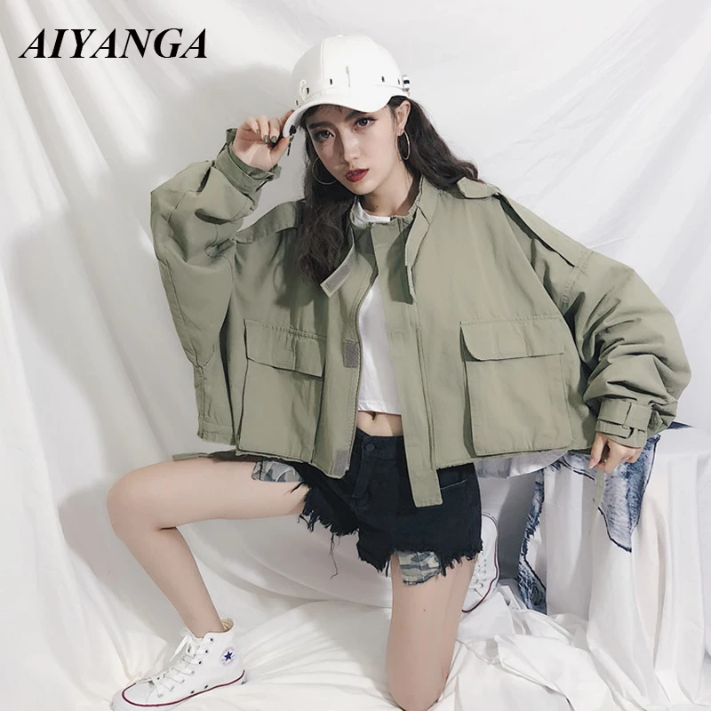Female BF Style 2018 Fashion Loose Jackets Women Autumn Casual Style Outerwear Zipper Big Pockets Cool Jackets For Woman 2018
Female BF Style 2018 Fashion Loose Jackets Women Autumn Casual Style Outerwear Zipper Big Pockets Cool Jackets For Woman 2018