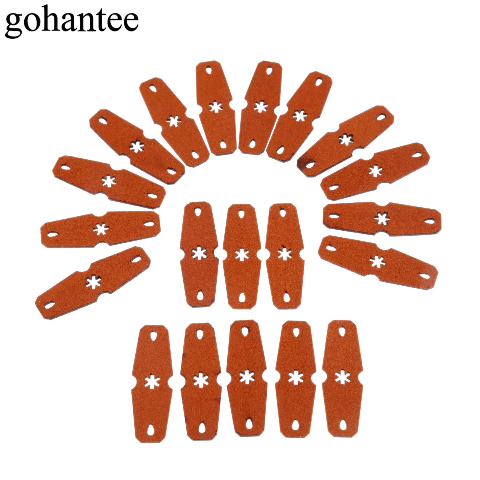gohantee Brown 20pcs Slingshots Pouches Microfiber Leather with Center Hole for Outdoor Hunting Catapults 48mm x 16mm 7mm | Спорт и