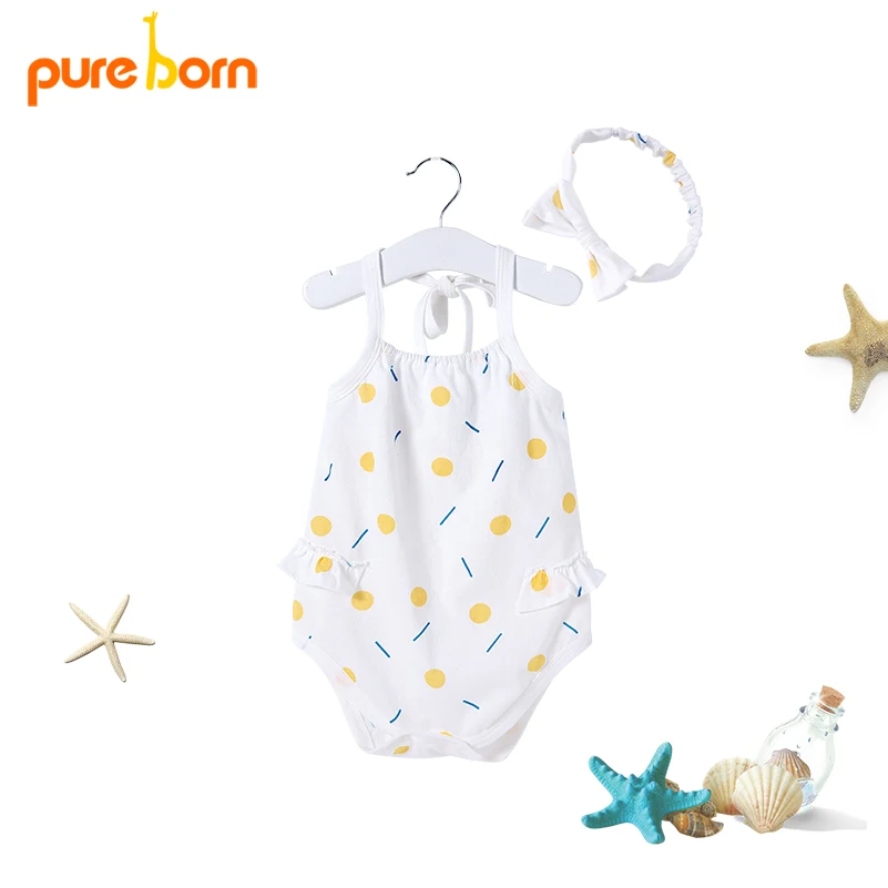 Pureborn Baby Girls Bodysuit Infant Toddler Kids Summer Short Sleeve Playsuit Cute Girls Princess Yellow Dot Bebes Outfit 0-24M
Pureborn Baby Girls Bodysuit Infant Toddler Kids Summer Short Sleeve Playsuit Cute Girls Princess Yellow Dot Bebes Outfit 0-24M
