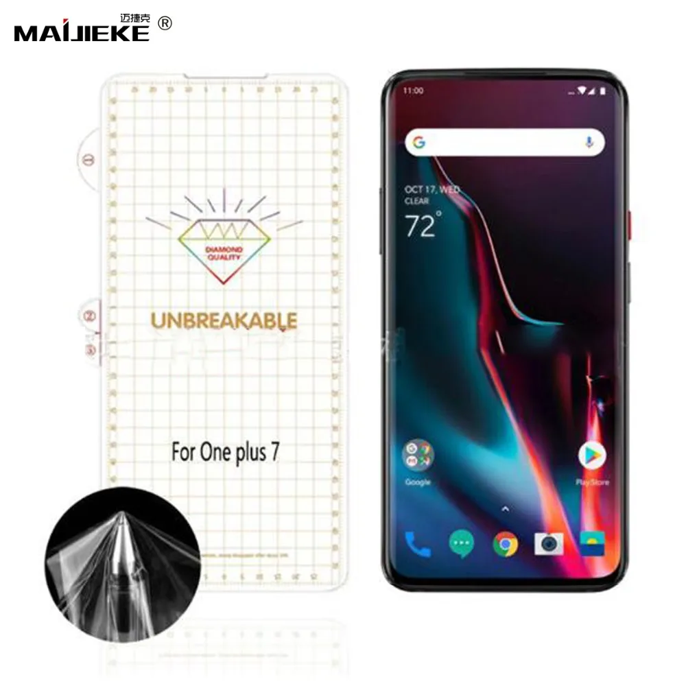 2X0.15mm Unbreakable Membrane TPU HD Screen Protector Film For Oneplus 7 Hydrogel Film for oneplus 6T 6 5T Protective nano film
2X0.15mm Unbreakable Membrane TPU HD Screen Protector Film For Oneplus 7 Hydrogel Film for oneplus 6T 6 5T Protective nano film