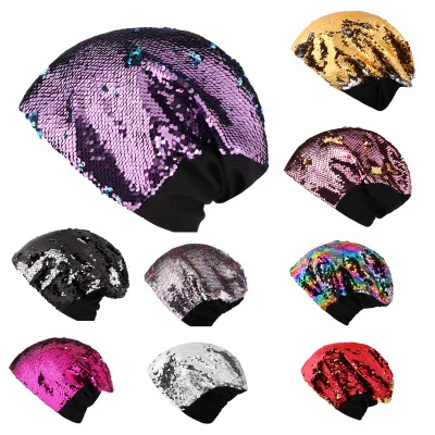 Women Knitted Paillette Bling Cap Casual Glossy Beanies Hat flipped over Skullies Beanie Sequin knited Caps Soft Warm Slouch Hat
Women Knitted Paillette Bling Cap Casual Glossy Beanies Hat flipped over Skullies Beanie Sequin knited Caps Soft Warm Slouch Hat