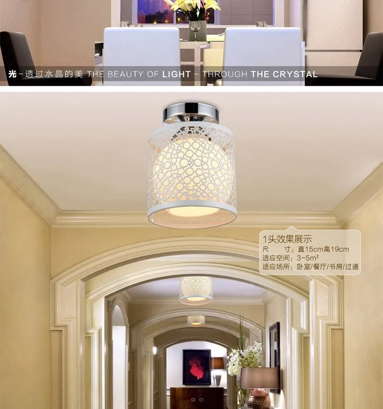 Led Crystal Ceiling Light Modern Brief Circle Living Room Lamps