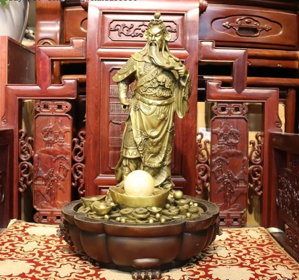 19 China Brass Copper Dragon Wealth YuanBao Guan Gong GuanYu Warrior God Statue
19 China Brass Copper Dragon Wealth YuanBao Guan Gong GuanYu Warrior God Statue