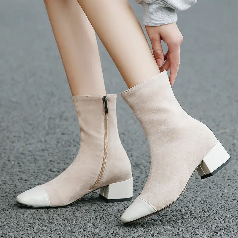 Fashion Square Toe Women Ankle Boots Flock Leather Winter Fur Comfortable Low Heel Zipper Boots Woman Shoes Black Beige Brown
Fashion Square Toe Women Ankle Boots Flock Leather Winter Fur Comfortable Low Heel Zipper Boots Woman Shoes Black Beige Brown