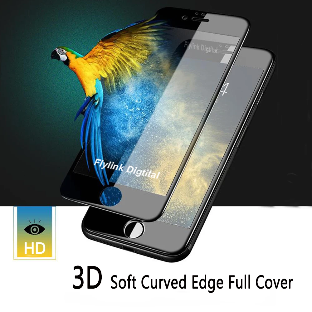 3D закаленное стекло с полным покрытием для iPhone 6 7 Мягкая изогнутая защита экрана 8