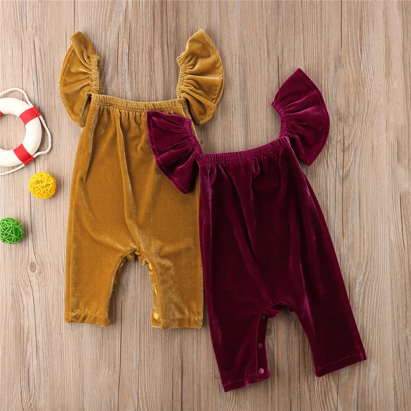 2018 New Spring Summer Vintage Style Newborn Baby Girls Ruffle Velvet Off Shoulder Romper Infant Girls Jumpsuit Outfits Clothes
2018 New Spring Summer Vintage Style Newborn Baby Girls Ruffle Velvet Off Shoulder Romper Infant Girls Jumpsuit Outfits Clothes