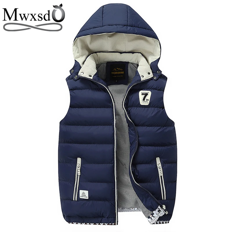 Mwxsd Brand 2019 New Winter Men Hooded warm Vest Outerwear Warm Sleeveless Waistcoat Male cotton Vest Jacket 
Mwxsd Brand 2019 New Winter Men Hooded warm Vest Outerwear Warm Sleeveless Waistcoat Male cotton Vest Jacket