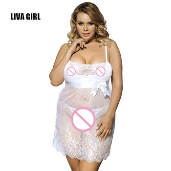 LIVA GIRL Women Sexy Lingerie Hot Lace Bows Temptation White Tulle Suspenders Lingerie Transparent Exotic Apparel Plus Size 5XL
LIVA GIRL Women Sexy Lingerie Hot Lace Bows Temptation White Tulle Suspenders Lingerie Transparent Exotic Apparel Plus Size 5XL