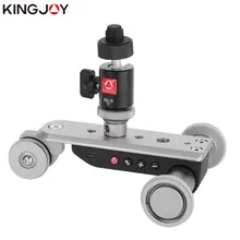 KINGJOY Offizielle PPL-06S Mini Motorisierte Track Slider Dolly Auto Timelapse Panorama Kugelkopf Für Telefon Kamera Zeitraffer Rotator(China)