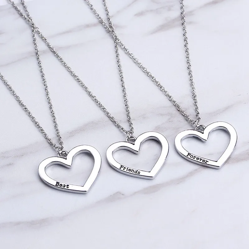 3Pcs/Set Best Friends Forever Necklace Hollow Metal Love Heart Pendant Necklaces BFF Friendship Jewelry For Women Gifts Colar
3Pcs/Set Best Friends Forever Necklace Hollow Metal Love Heart Pendant Necklaces BFF Friendship Jewelry For Women Gifts Colar