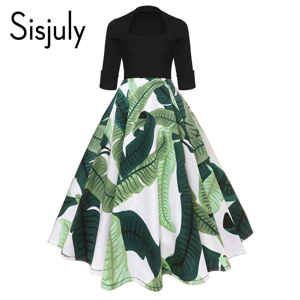 Sisjuly women vintage dresses autumn black animal floral print patchwork ball gown color block dresses 2019 women's summer dress
Sisjuly women vintage dresses autumn black animal floral print patchwork ball gown color block dresses 2019 women's summer dress