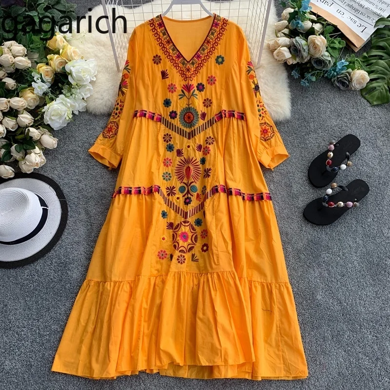 Gagarich Women Summer Dress 2019 Bohemian Style Embroidery V Collar Long Sleeve Loose Plus Size Dress Vestidos
Gagarich Women Summer Dress 2019 Bohemian Style Embroidery V Collar Long Sleeve Loose Plus Size Dress Vestidos