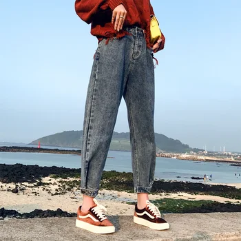 Nonis Women High waist loose Vintage Straight jeans Ankle Length Casual Trousers Slim fit Girl Wide leg Denim pants Plus size
Nonis Women High waist loose Vintage Straight jeans Ankle Length Casual Trousers Slim fit Girl Wide leg Denim pants Plus size