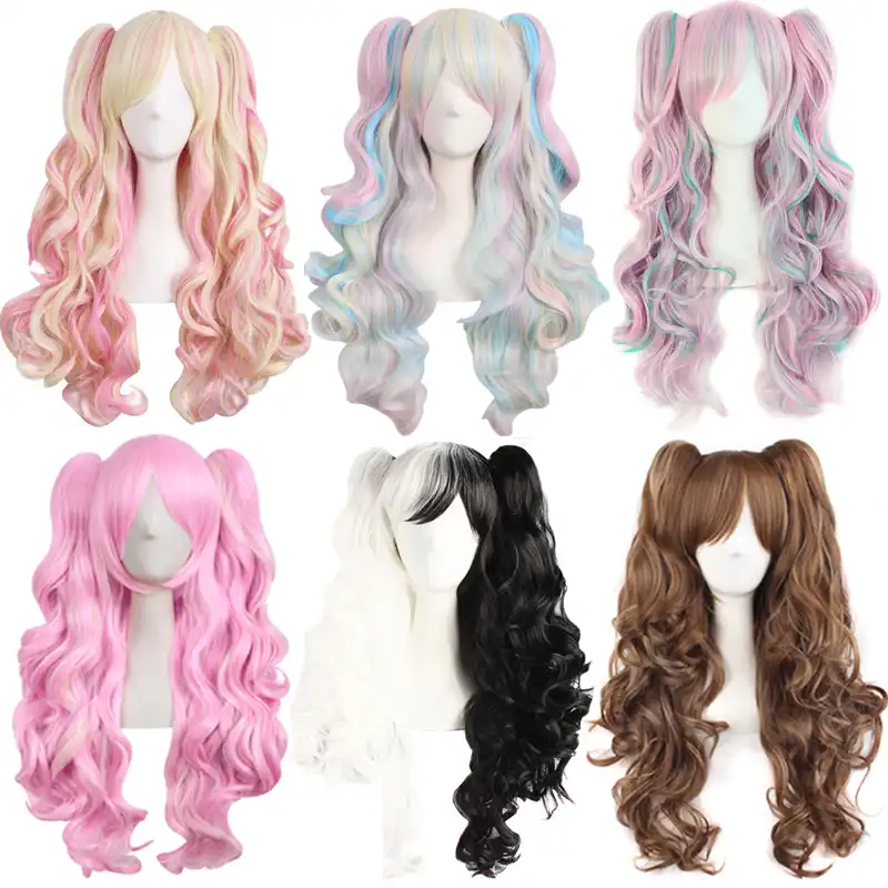 Mapofbeauty Long Wavy Cosplay Wig Purple Pink Ombre 12 Colors Two