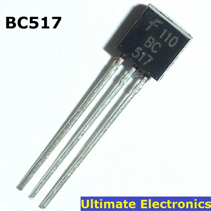 100 шт BC517 NPN транзистор Дарлингтона 625mW 30V 500mA TO-92 | Электронные компоненты и