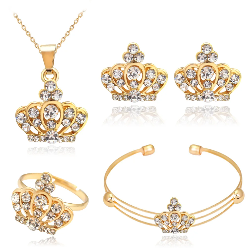 HC 4pcs Kids Necklace Baby Girl's Crystal Jewelry Sets Cute Crown Necklace Bracelet Earrings Set Jewelry Children's Day Gifts T
HC 4pcs Kids Necklace Baby Girl's Crystal Jewelry Sets Cute Crown Necklace Bracelet Earrings Set Jewelry Children's Day Gifts T