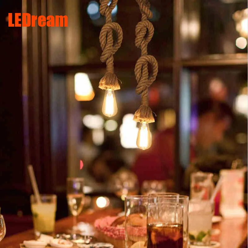 Loft northern American country creative personality hemp rope lamp droplight retro cafe
Loft northern American country creative personality hemp rope lamp droplight retro cafe