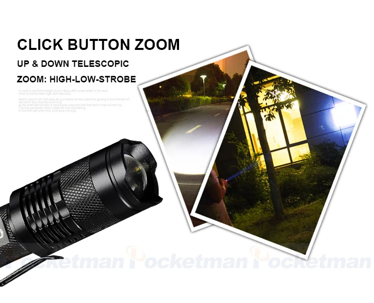 LFL-8 T6 or Q5 LED Torch Aluminum alloy Zoomable Tactical Defense Bike Flashlight up to 4000 lumens Sadoun.com